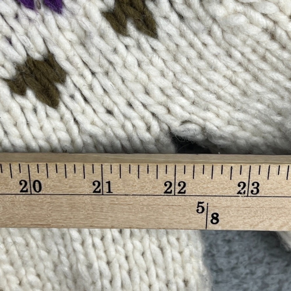 Imbabura Cardigan Cover Sweater Shawl 100% Wool Fair Isle Chunky Knit Womens M - Picture 10 of 11
